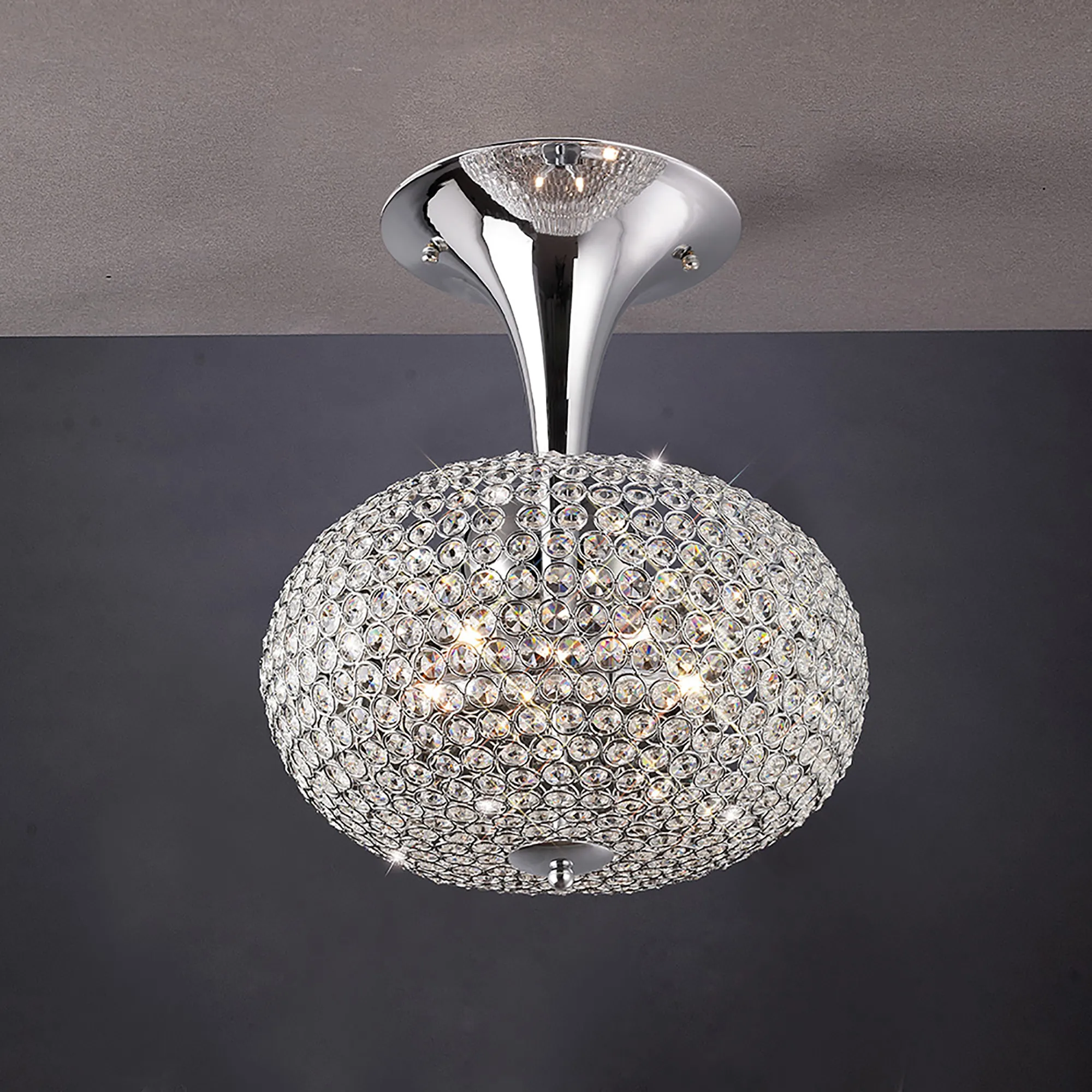 Vado Crystal Ceiling Lights Diyas Flush Crystal Fittings